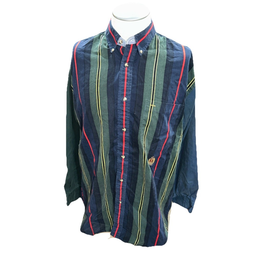 Hunting Horn Vintage Shirt Mens Large Long Sleeves Button JR Riggins Pocket